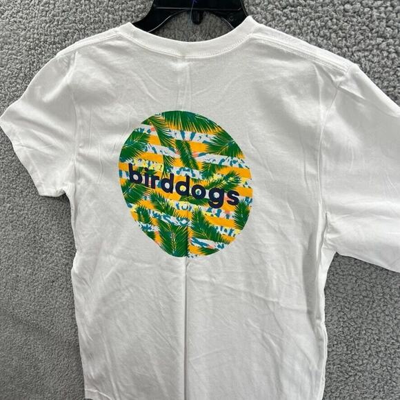 Bird Dogs Shirt Mens M White Short Sleeve Casual Floral Graphic Tee Logo - Picture 9 of 14